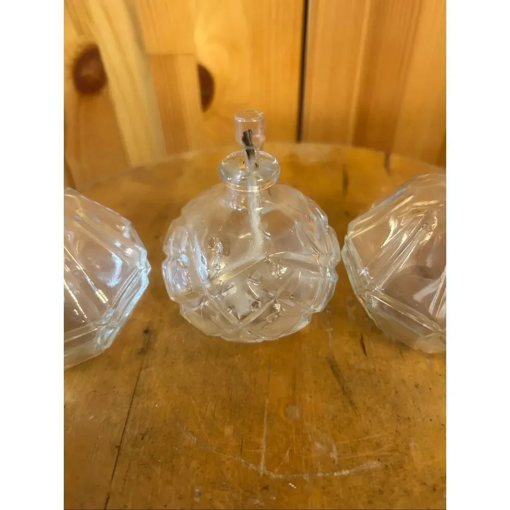 4 Vintage Glass Wick Oil Candles made in Austria (5710)